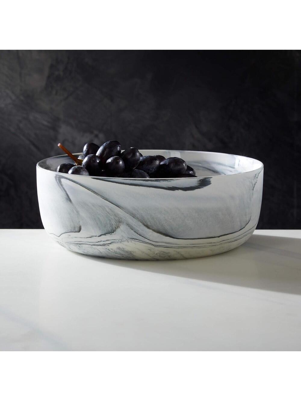 CB2 Swirl Black And White Serving Bowl By Jennifer Fisher